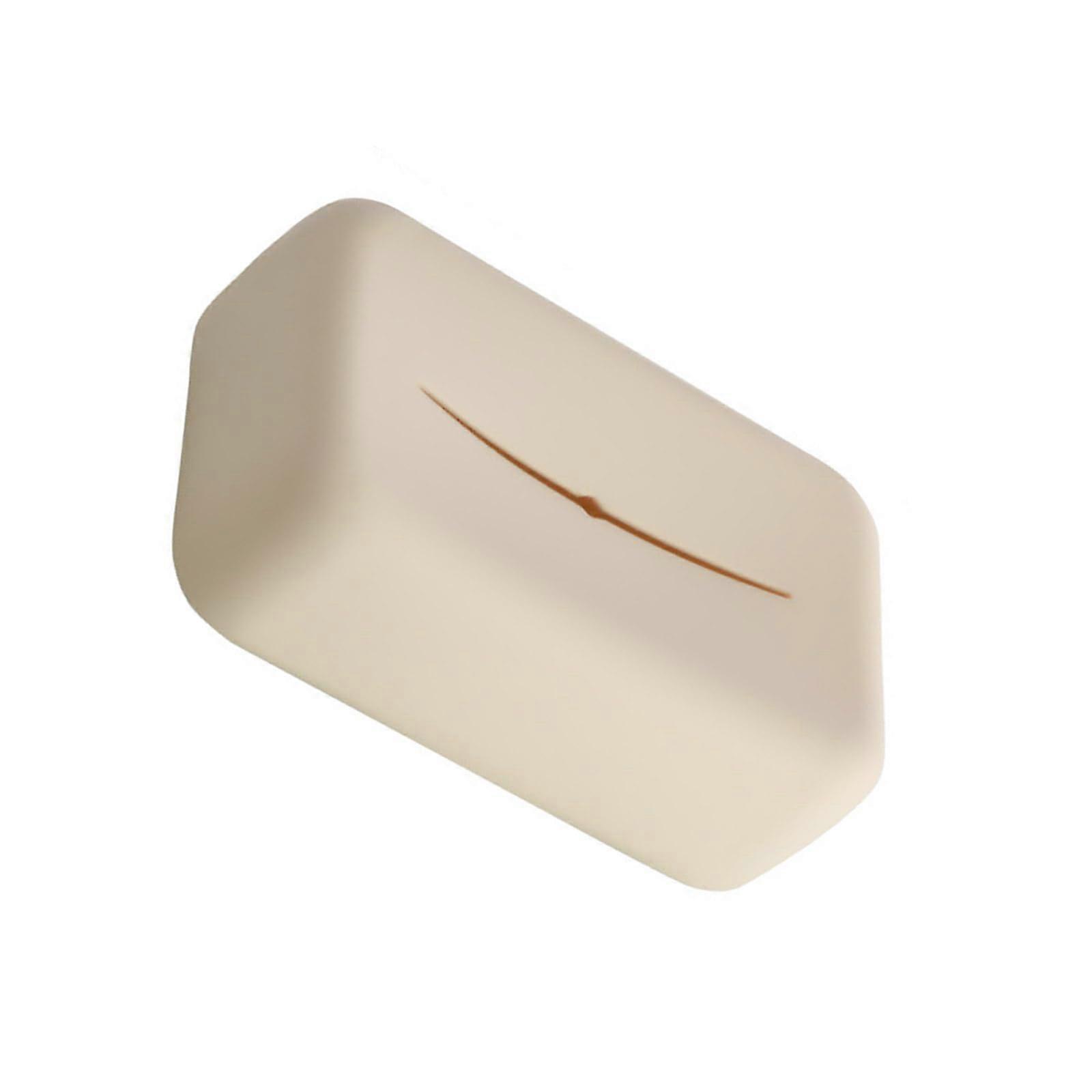 Soft Silicone Tissue Box and Napkin Dispenser for Home and Office, Milk White Color, Practical Design, Modern Style