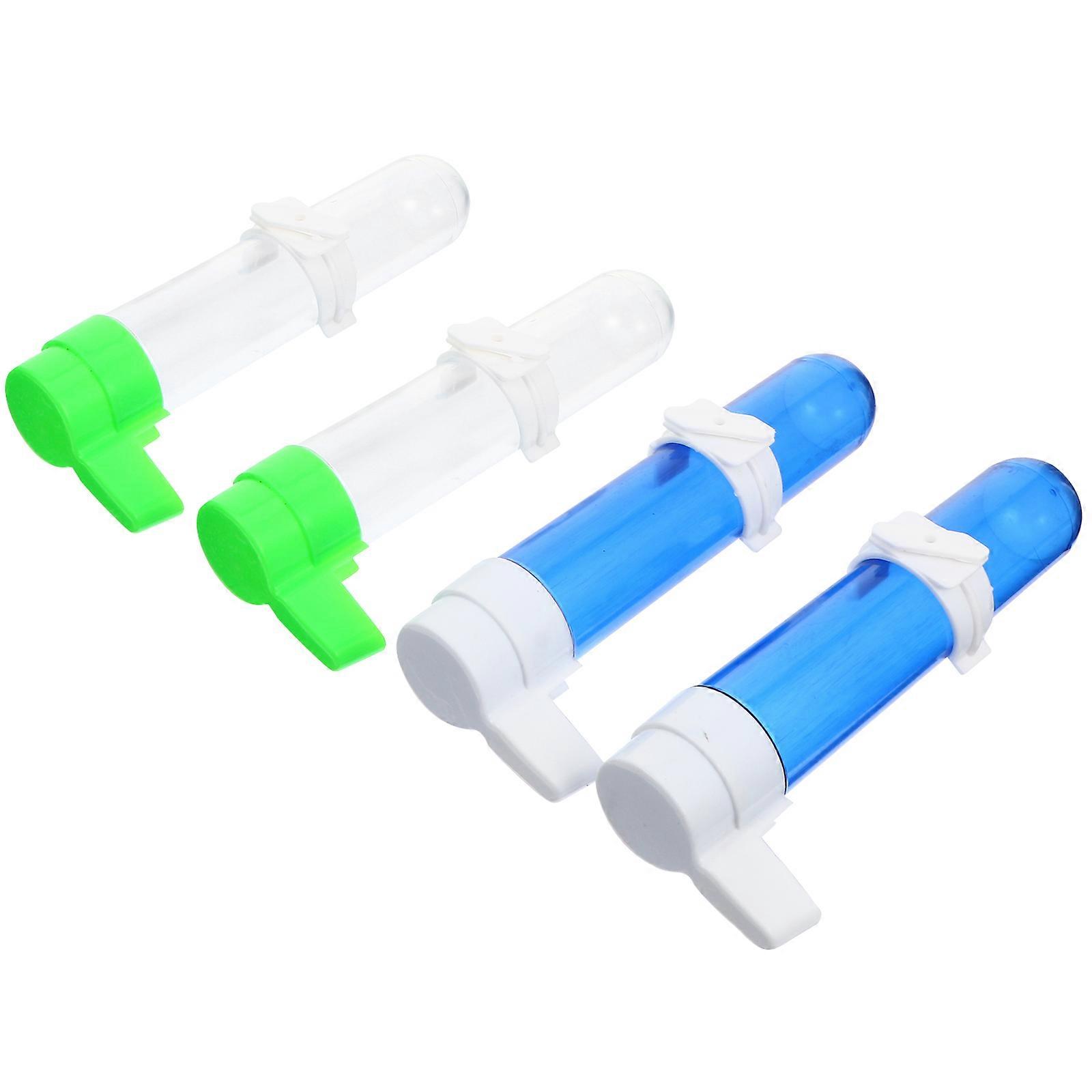 Automatic Bird Water Fountain with Transparent Bottles – Convenient Drinking Tube Feeder for Parrots, Budgies, Canaries and Other Birds – 4pcs Set
