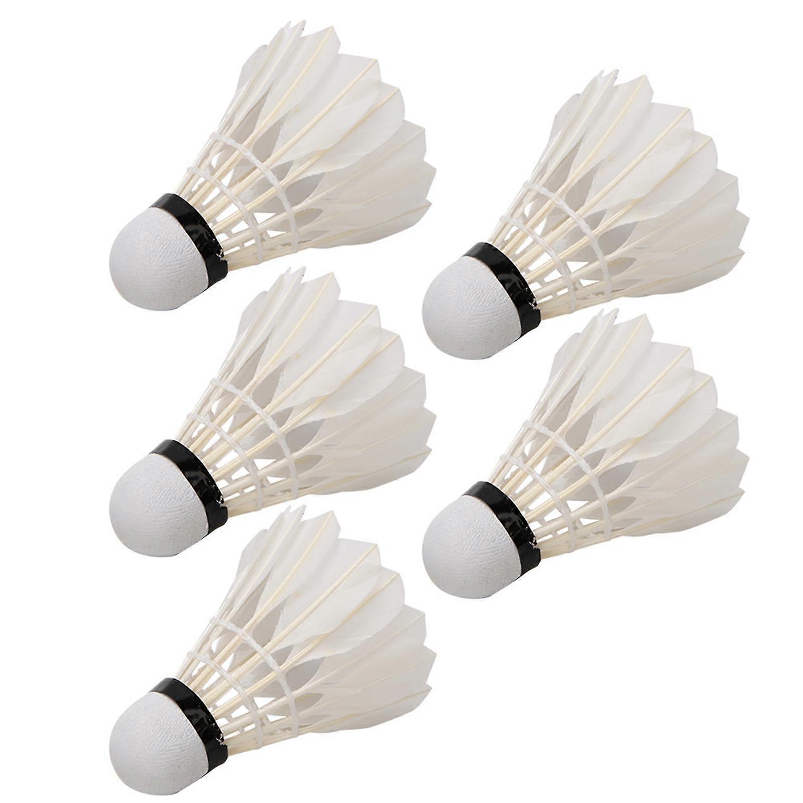 5PCS Durable Feather Badminton Balls Shuttlecocks for Outdoor Indoor Training