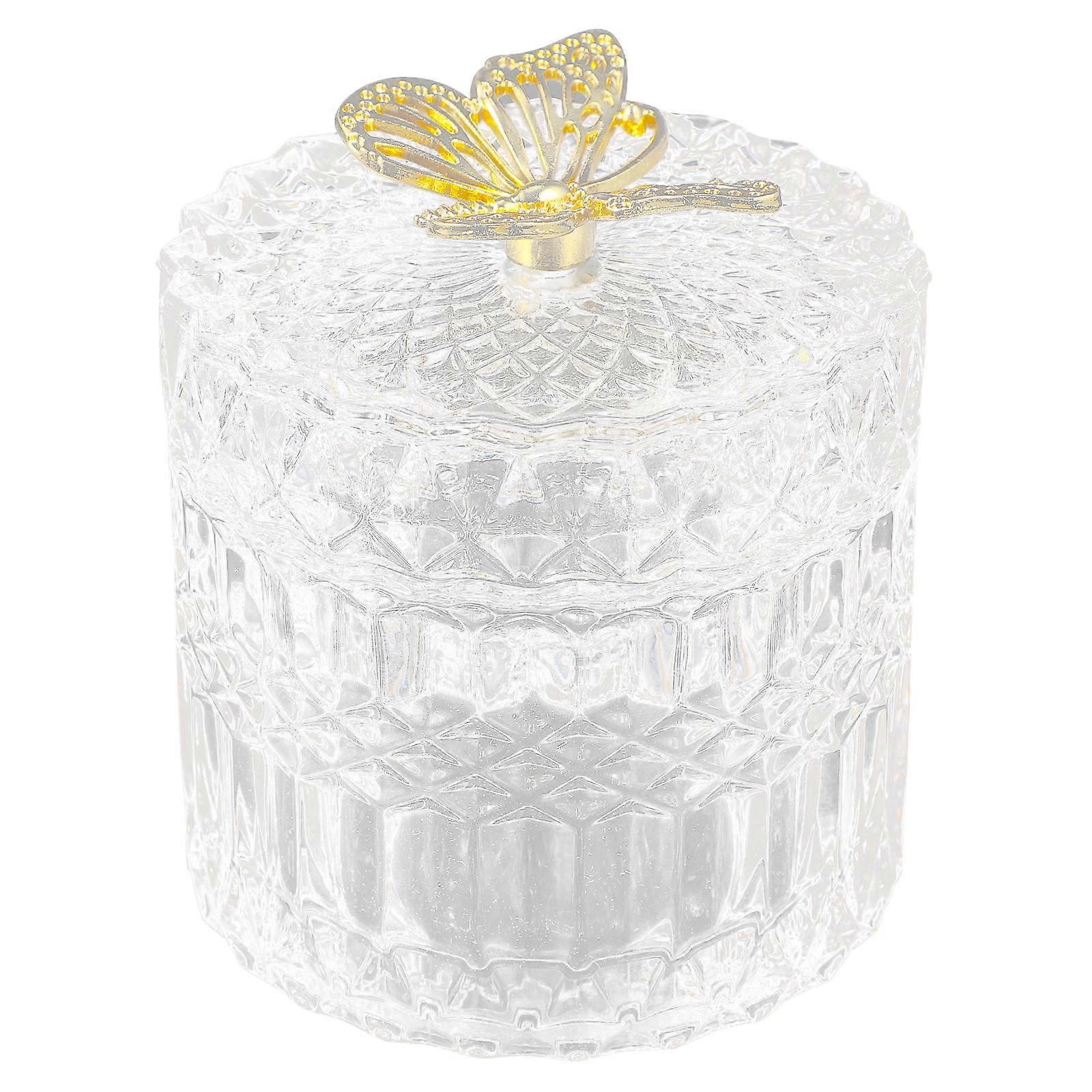 Dust-Proof Glass Jar with Lid for Candy and Chocolate Storage Nordic Style 3.9×3.5×3.5in 1Set