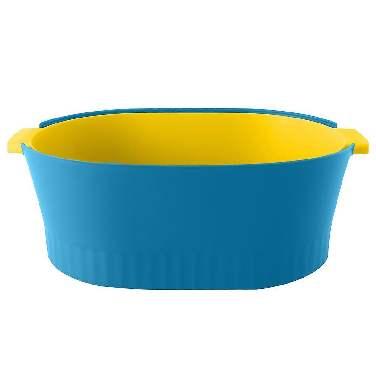 Square Strainer Double Layer Vegetable Basket Blue Water Filtering 1Pcs