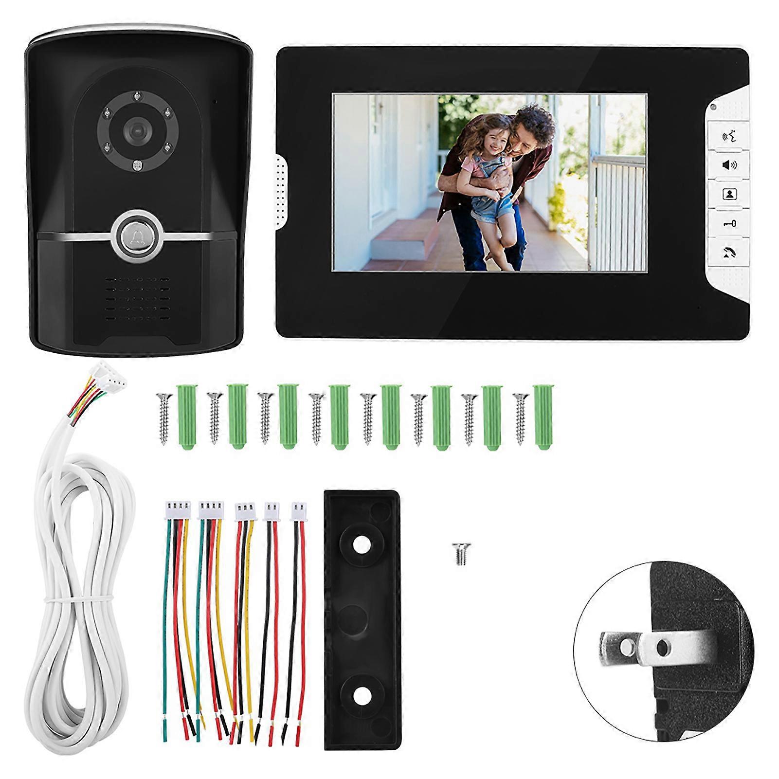 7 tommers HD LCD Video Intercom Dørklokkesystem Dørtelefon Hjemmeskjerm Utendørs Kamera