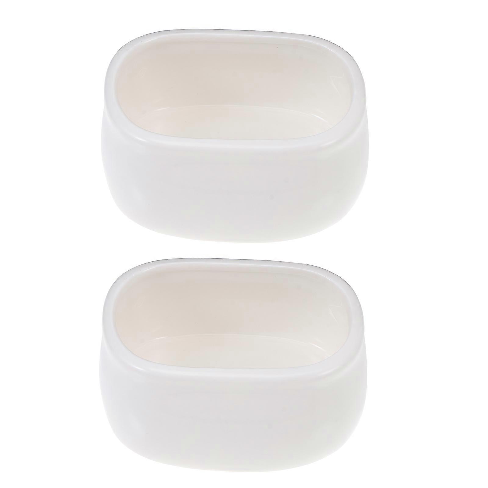 White Ceramic Storage Boxes for Kitchen 2pcs Keep Food Fresh Longer Safe Sealing