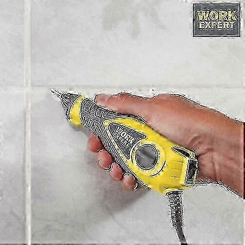 Electric grout removal tool for tiles with 3-in-1 steel tip set