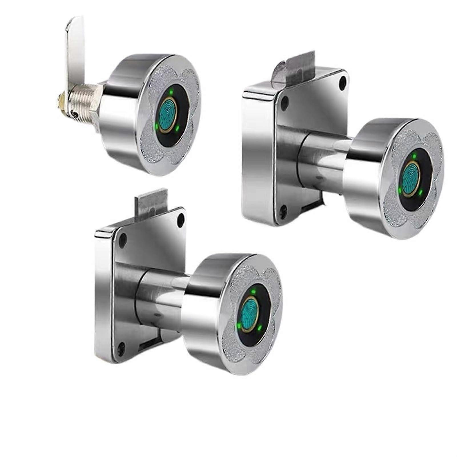 Biometric smart cabinet lock, keyless faux furniture/drawer lock, express cabinet, fingerprint drawer lock, 1 piece (Mechanical dial)