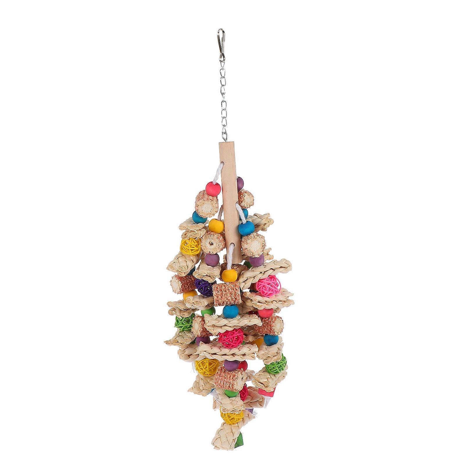 It sounds like you're referring to a product description for a **rattan ball chew toy** designed for pet birds like parakeets, cockatiels, and
