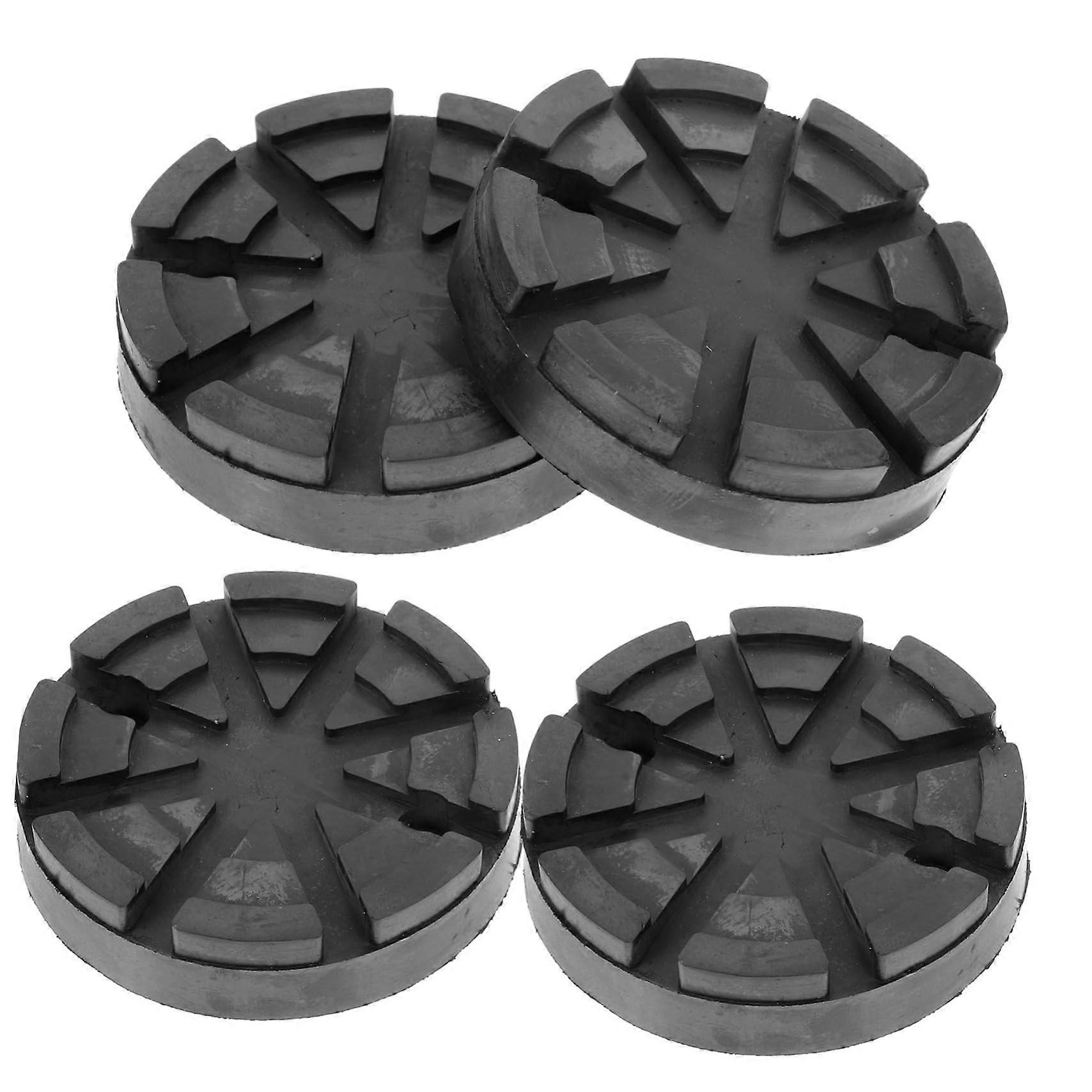4 Pieces Rubber Pad for Car Jack Non-Slip Durable Lifting Machine Pads Compatible with Cars SUVs Stable Black Rubber Mat