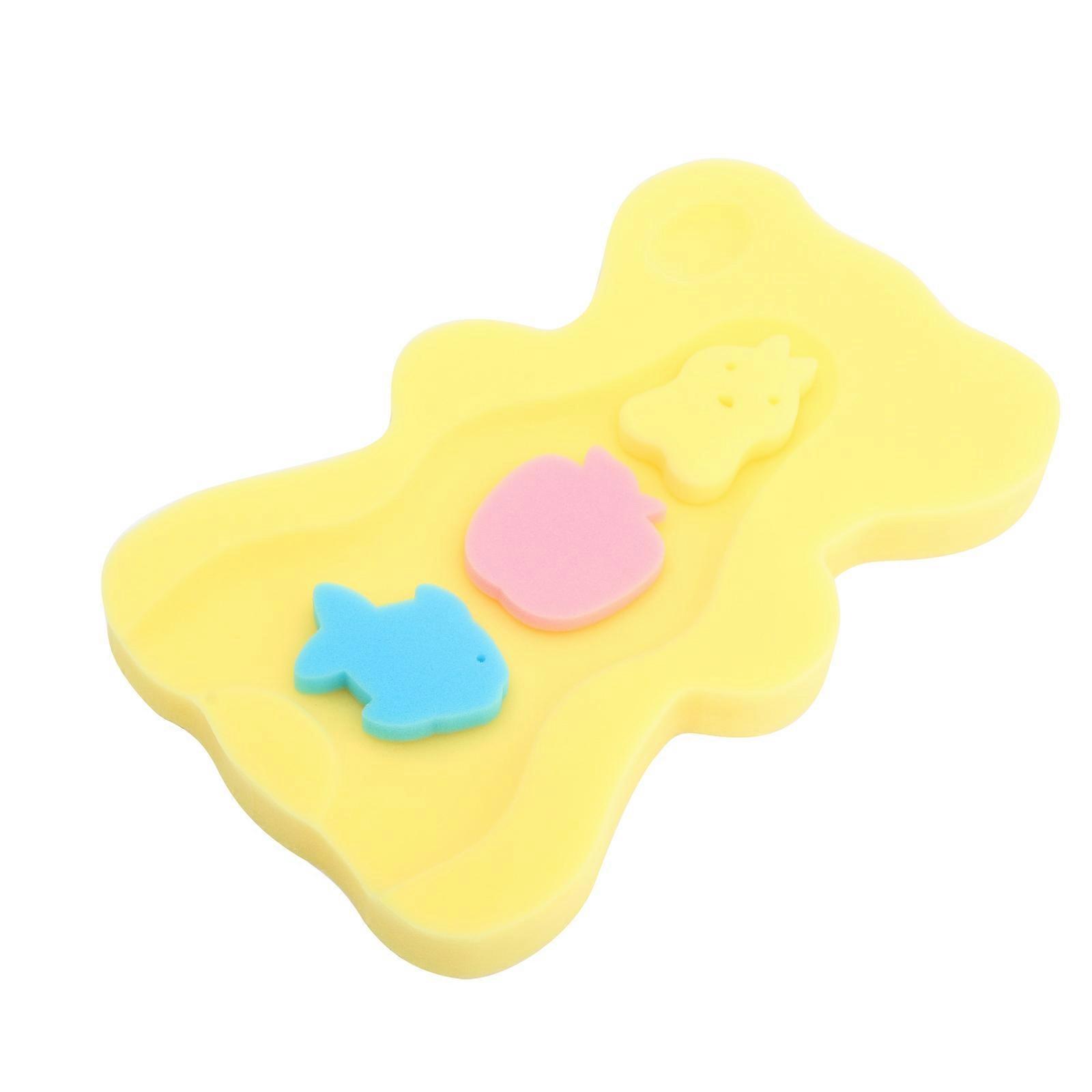 Yellow Baby Bath Mat Comfortable Sponge Cushion for Newborns with NonSlip Design 1 Set Practical Pad