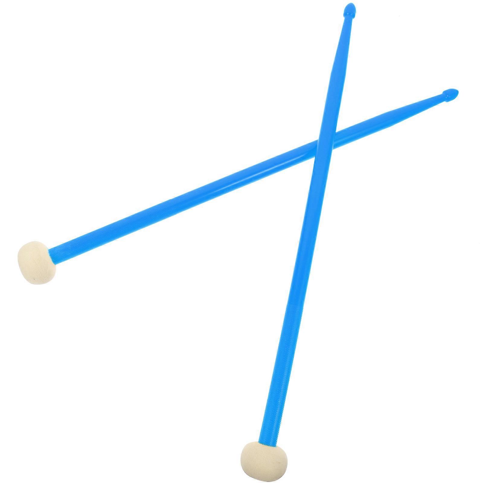 Double End Drum Sticks Drop Shaped Head Nylon Material For Drummers Rehearsal 42x3.5x3.5cm 1 Pair