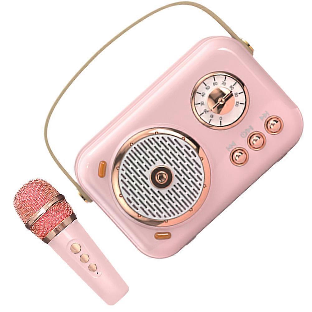 Portable Speaker with Microphone for Electric Guitar Use Pink Color Small and Lightweight