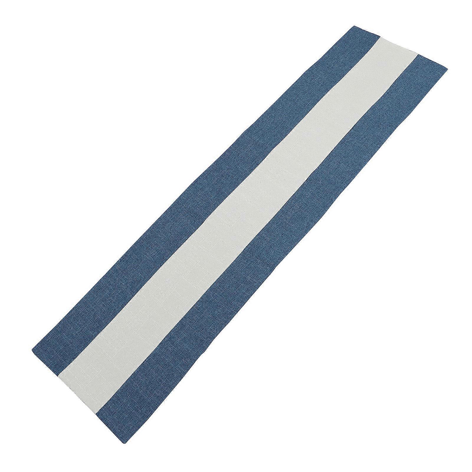 Blue Linen Table Runner for Home Use and Foldable for Easy Storage 1pc