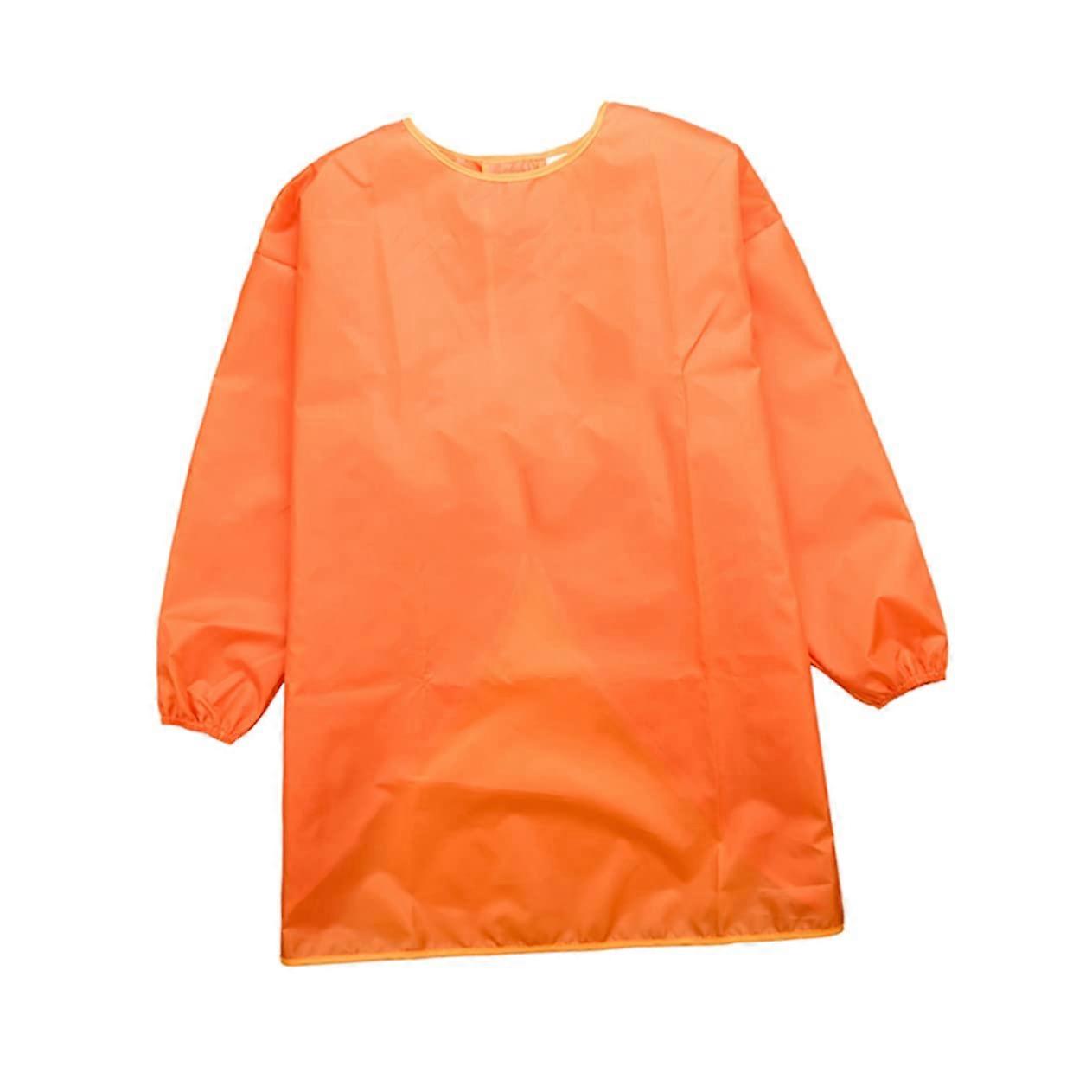 Longsleeved art smock for boys and adjustable crafting apron for body height, orange