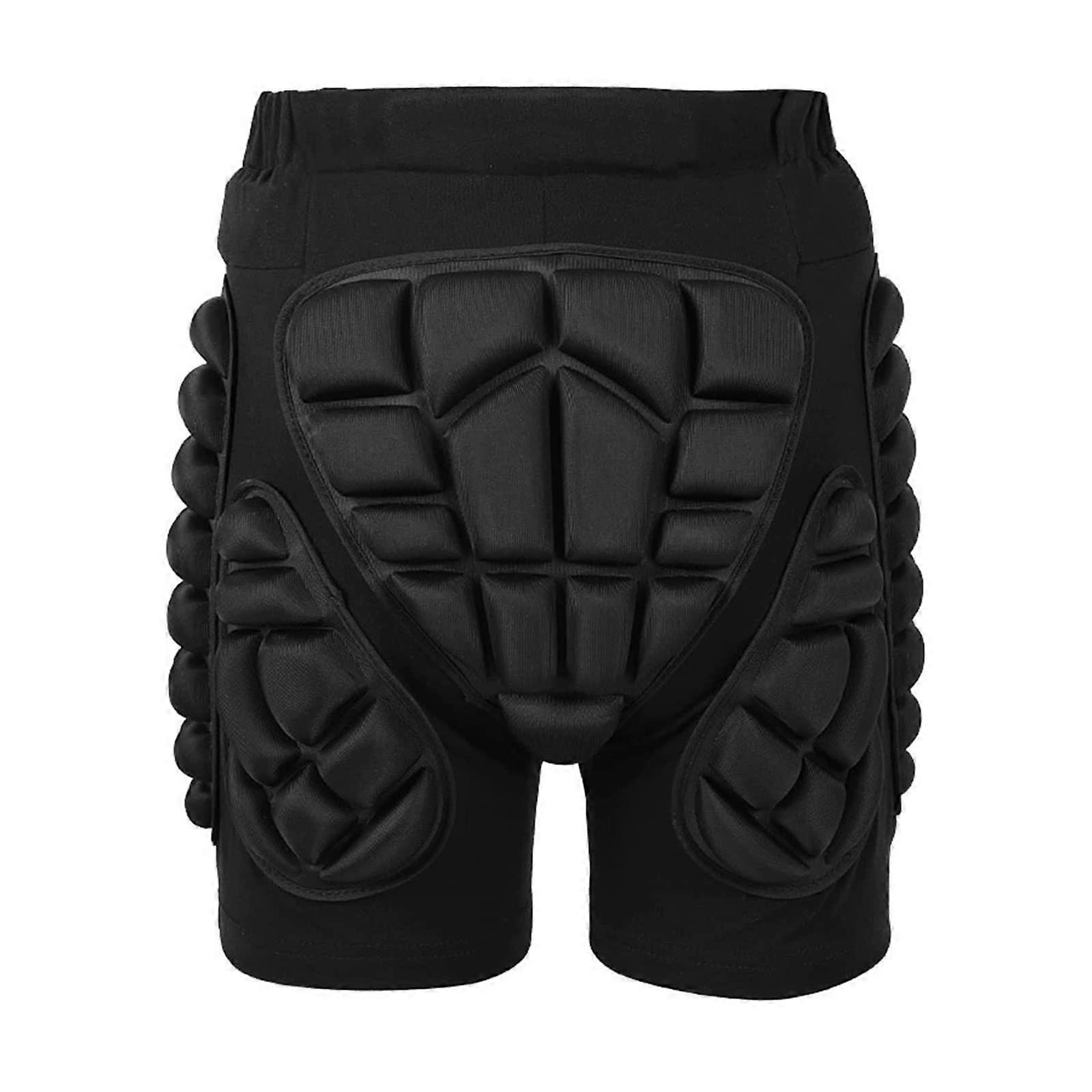 3D Protection Hip Butt EVA Padded Short Protective Tailbone Shorts Impact Guard Padding Gear for Snowboard Ice Skating Ski Black L