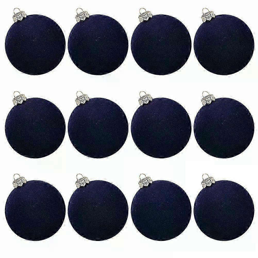 12Pcs Velvet Christmas Ball Ornaments 6cm Christmas Balls Xmas Tree Decorations Fit For Home Decor Xmas Party Navidad Wine Red