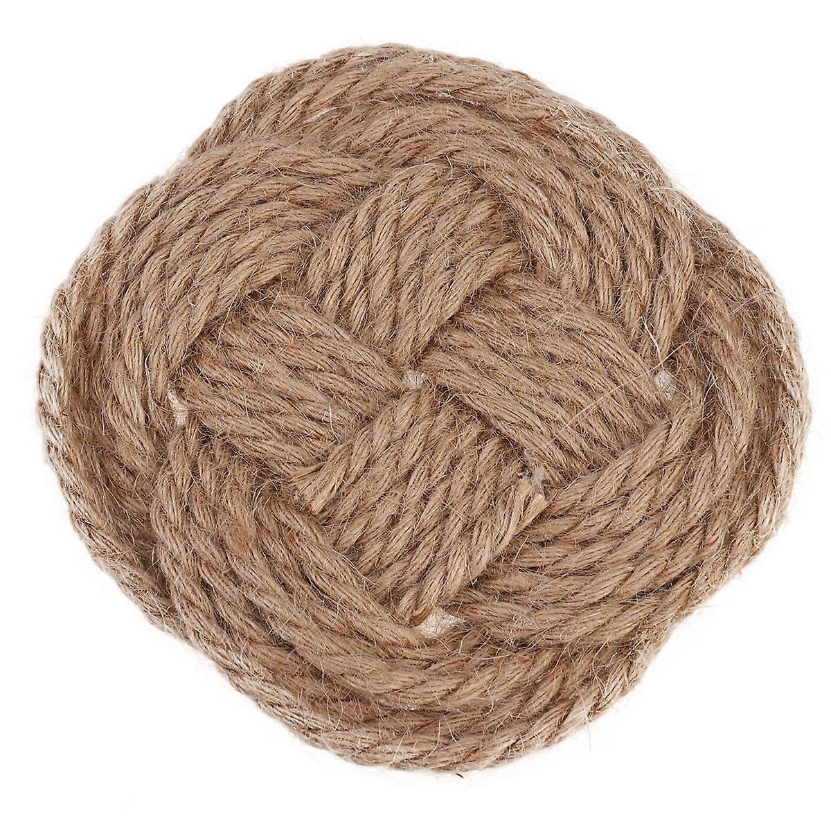 Heat Resistant Mat Cotton Placemat Home Use Round Brown 12.5*12.5cm Thermal Insulation 1Set