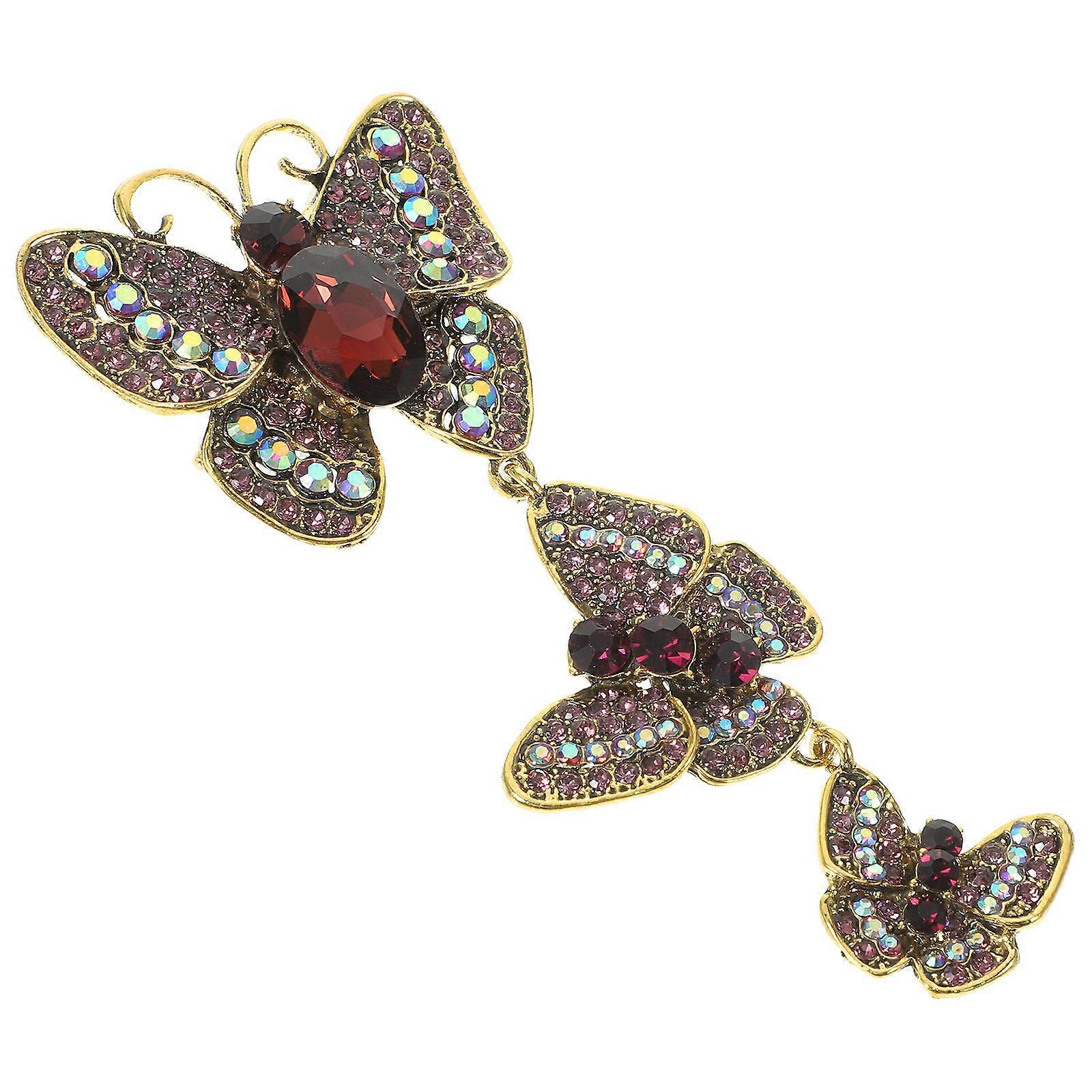 Retro Lapel Pin Party Brooch Prop Decorative Butterfly Pin 1Pcs