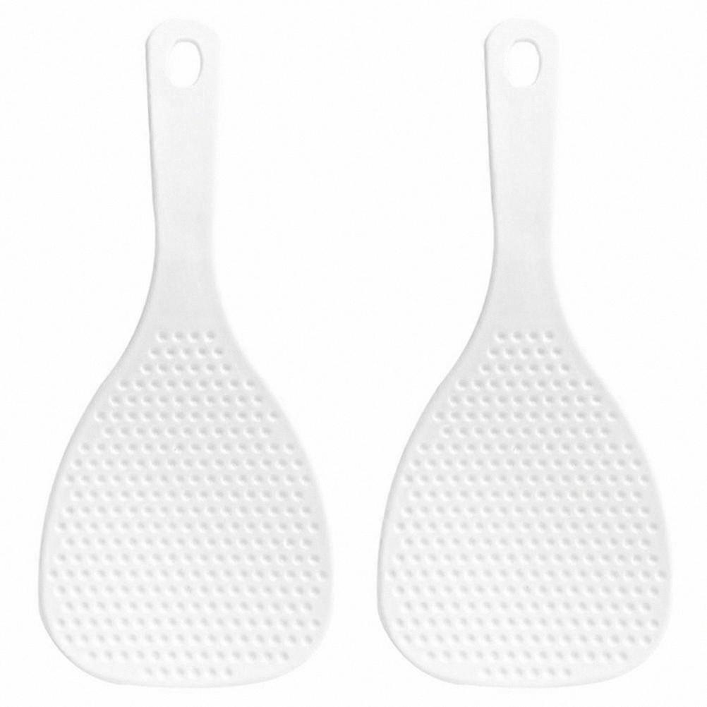 مجموعة من 2 مجداف أرز غير لاصقة ، ملاعق بلاستيكية قابلة لإعادة الاستخدام للطبخ والتقديم