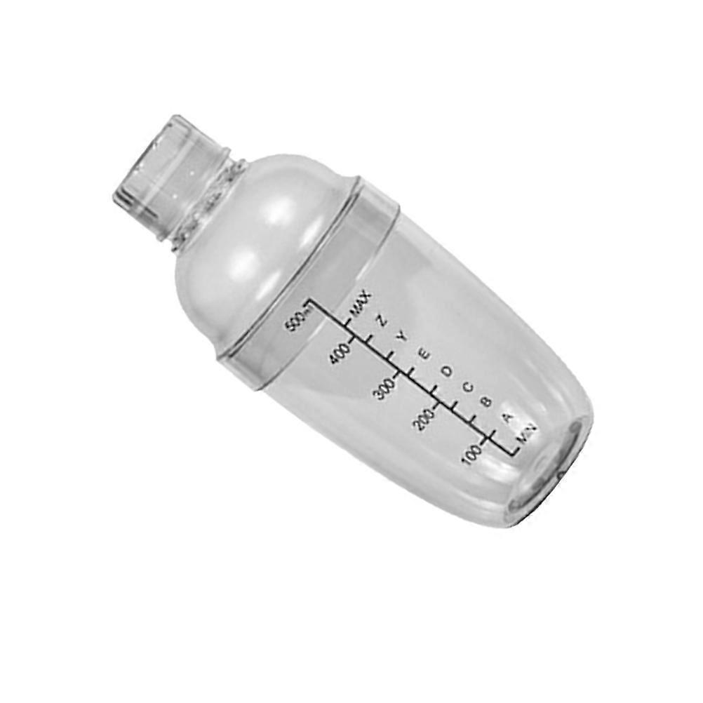Clear Bar Shaker 530ml Hand Shake Cup with Scale Made of PC Resin Suitable for Home Use White