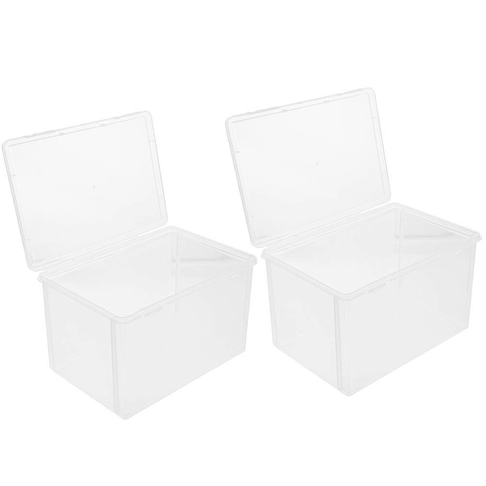 Transparent Plastic Fruit Storage Box for Home Use with Sealed Lid Keeps Food Fresh 2 Pieces