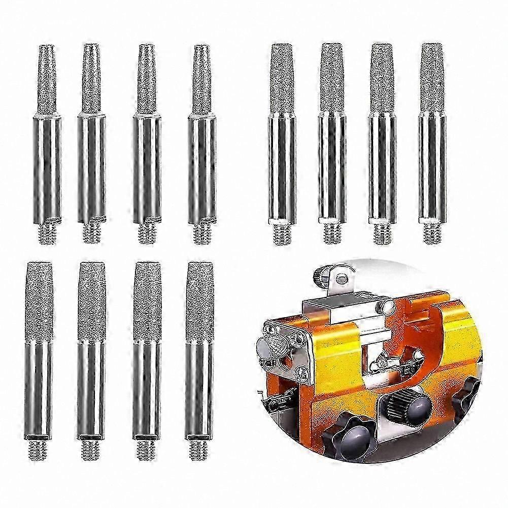 Diamond Chainsaw Sharpening Stone Set, 12PCS High-Hardness Grinding Tools for Chainsaw Maintenance
