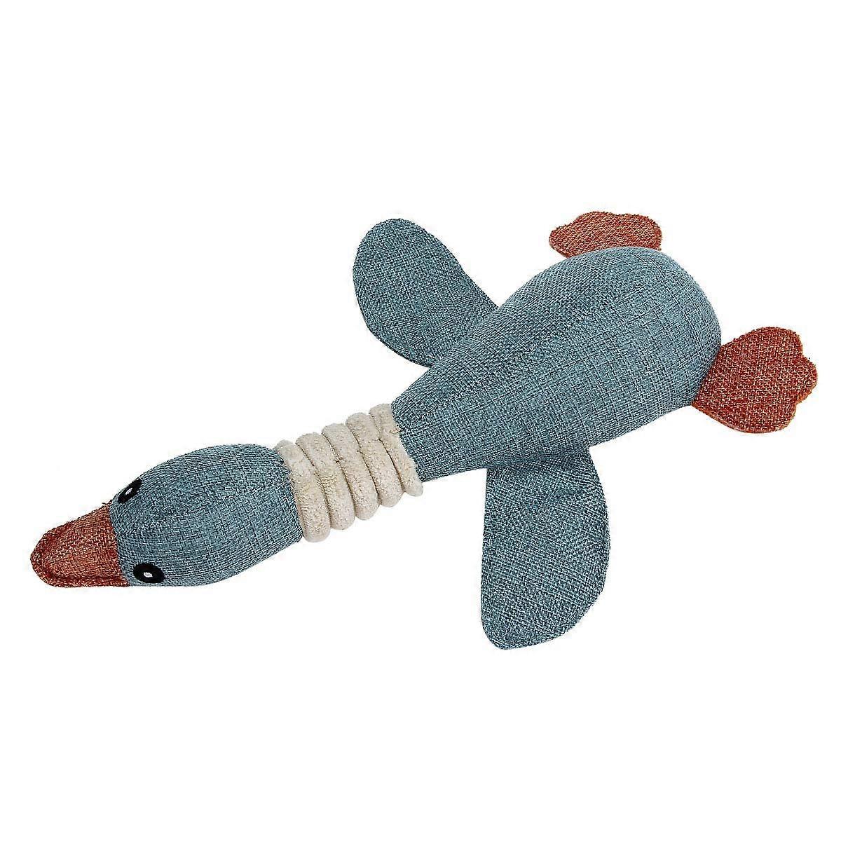 Squeaky Pet Toy For Medium And Large Dogs, Plush Puppy Chew Toy, Animal-Shaped Durable Molar Toy, Color Wild Goose Blue