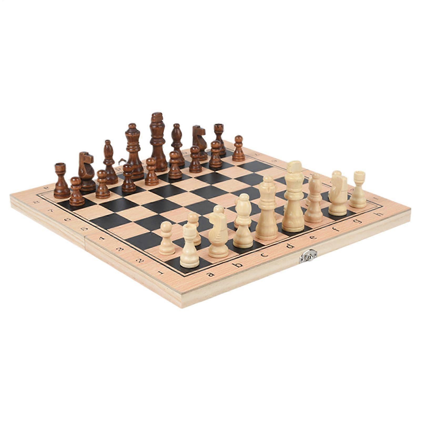 Chess Set | Foldable Wooden Chessboard with Pieces, Portable Interactive Strategy Game for Outdoor, Home, School, and Parties