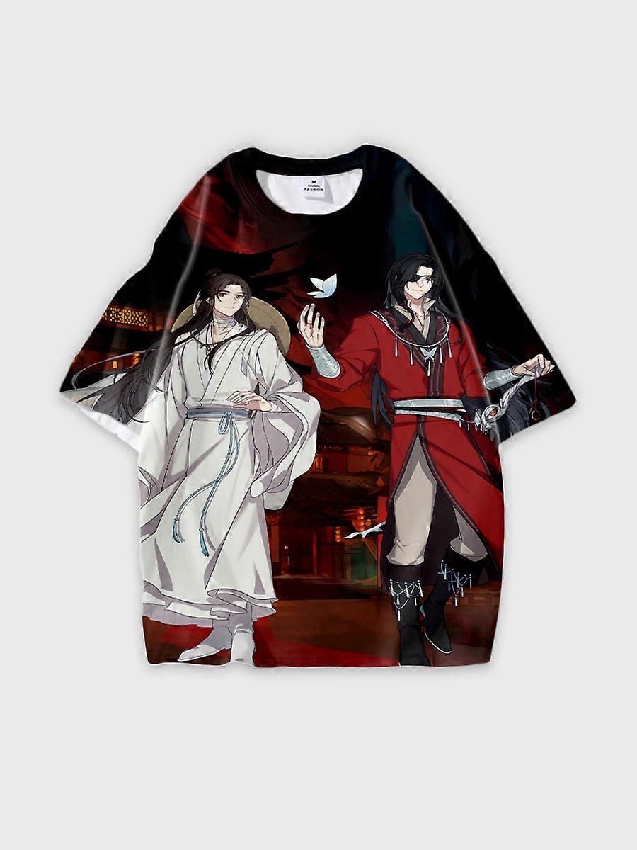 T-shirt round neck Role Pattern loose short sleeve E3367