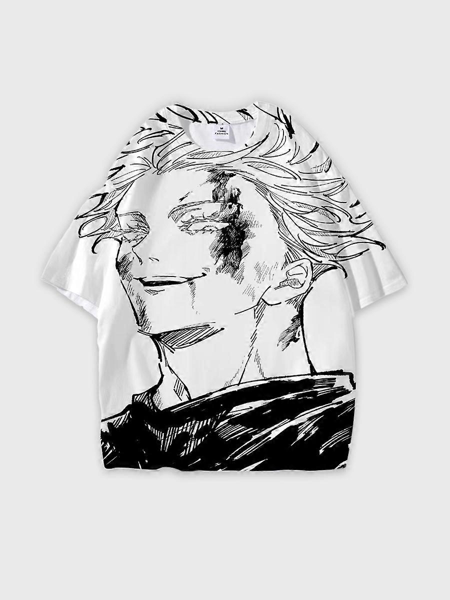 T-shirt round neck Character Pattern loose short sleeve P742