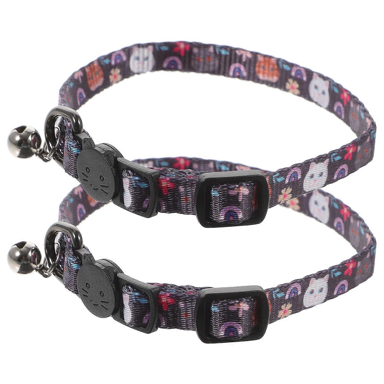Breakaway Cat Collar Adjustable For Pet Cats With Assorted Design 2Pcs