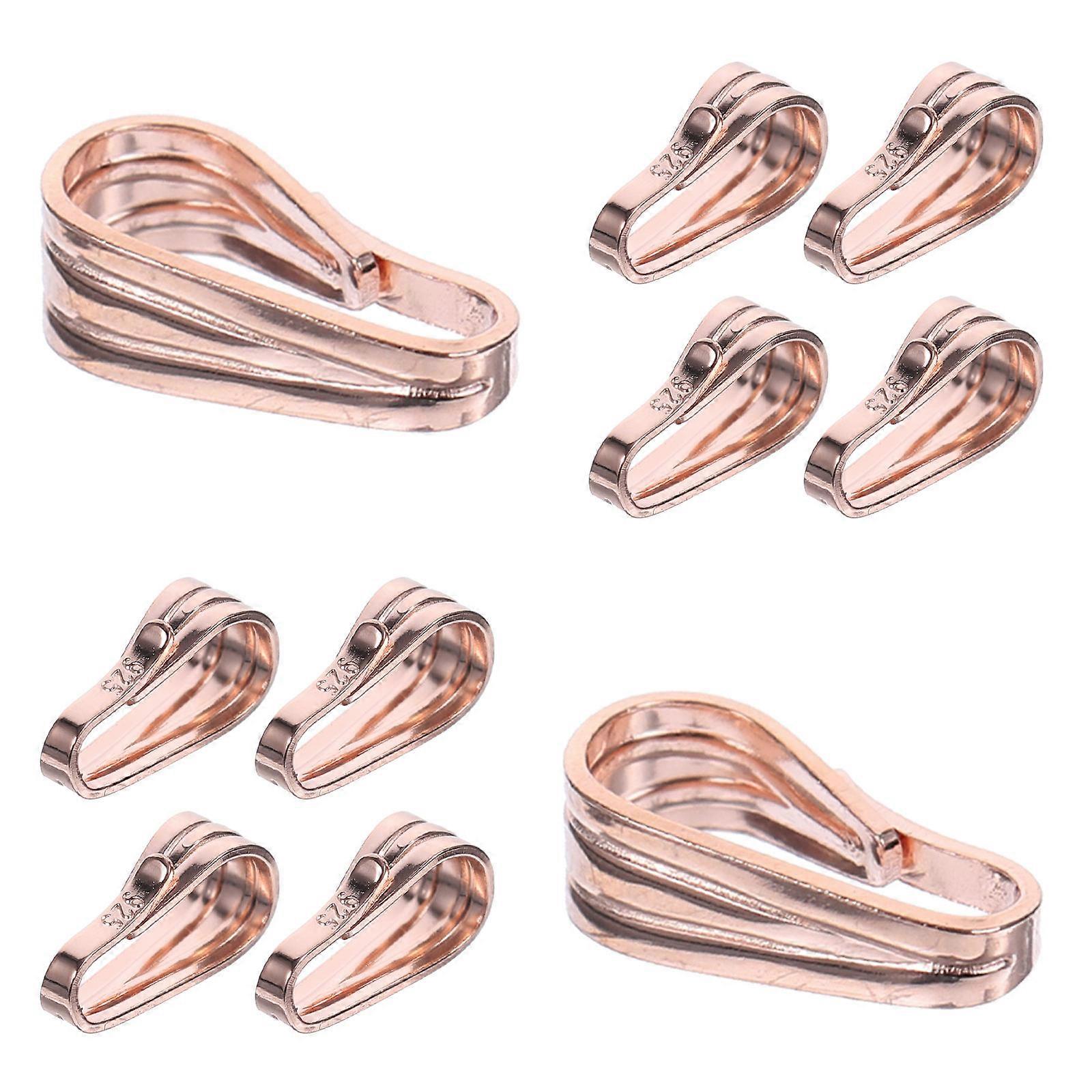 Pendant Connect Clasp Necklace Pendants Keychain Bag Hanging Decor Elegant Style 0.3X0.35X0.8CM Rose Gold 10Pack