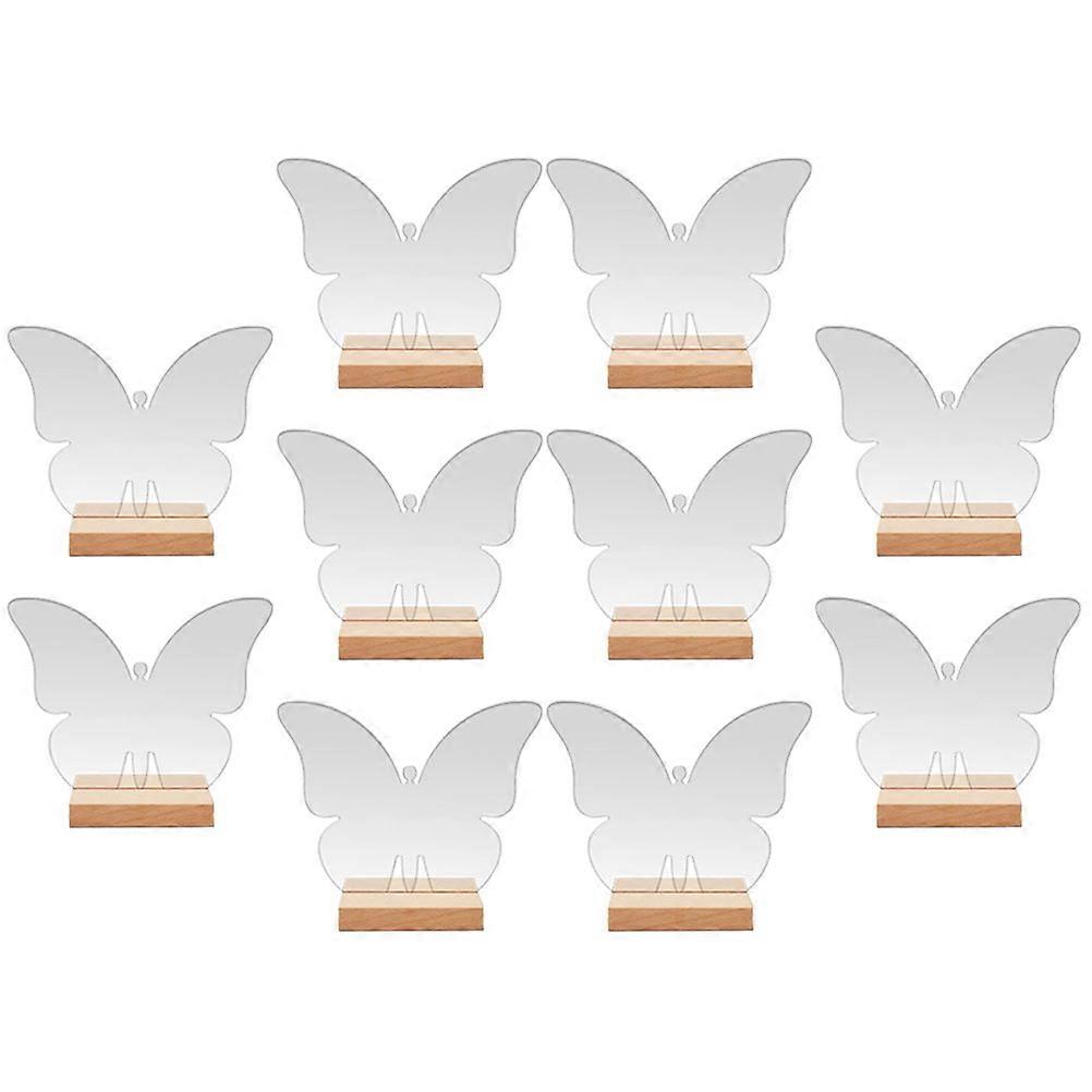 Butterfly Table Signs for Wedding Reception Blank Name Place Cards with Stand Elegant Design Acrylic Seating Marking 12Pcs