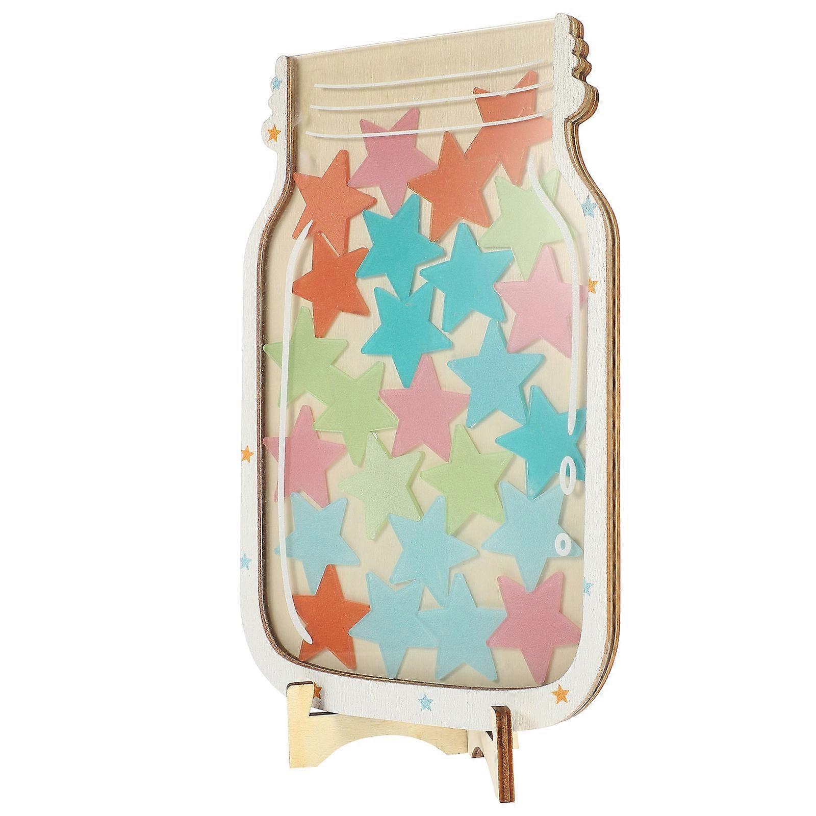 Wooden Reward Jar for Kids with Multi Color Designed for Playing and Filling with Toys 1 Set