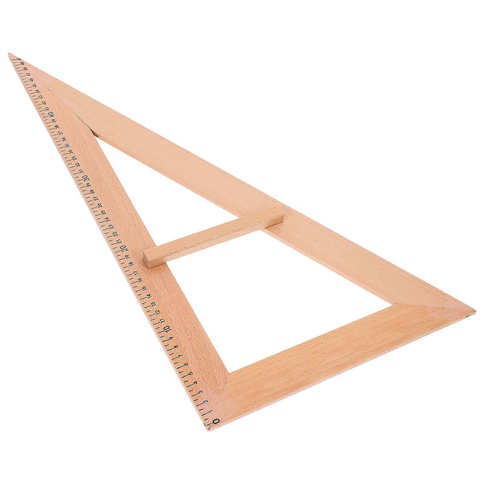 Golden Wooden Measuring Ruler for Home Use Teaching Aid with Handle Enhancing Learning Outcomes 12 inches