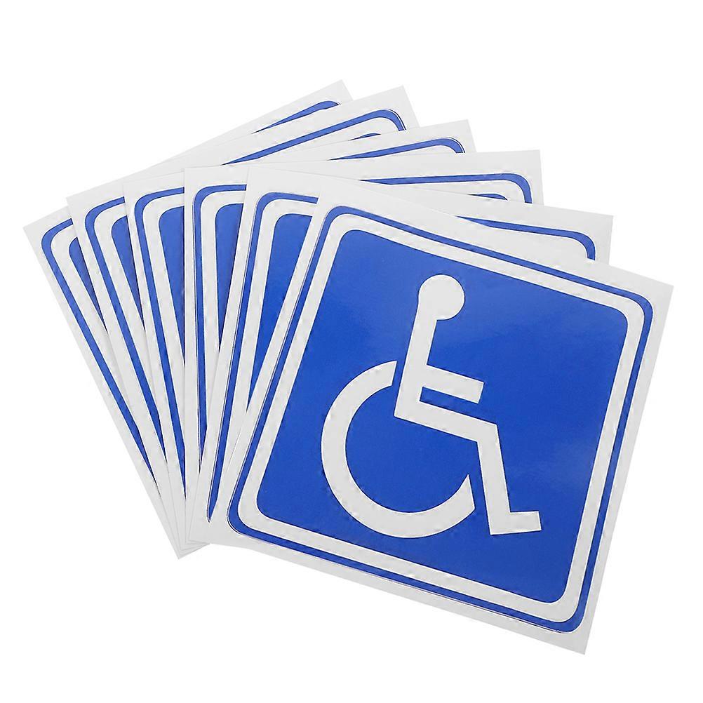Parking Sign Post Disability Sticker Durable Material Square Car Windows Fade-Resistant 6 Sheets