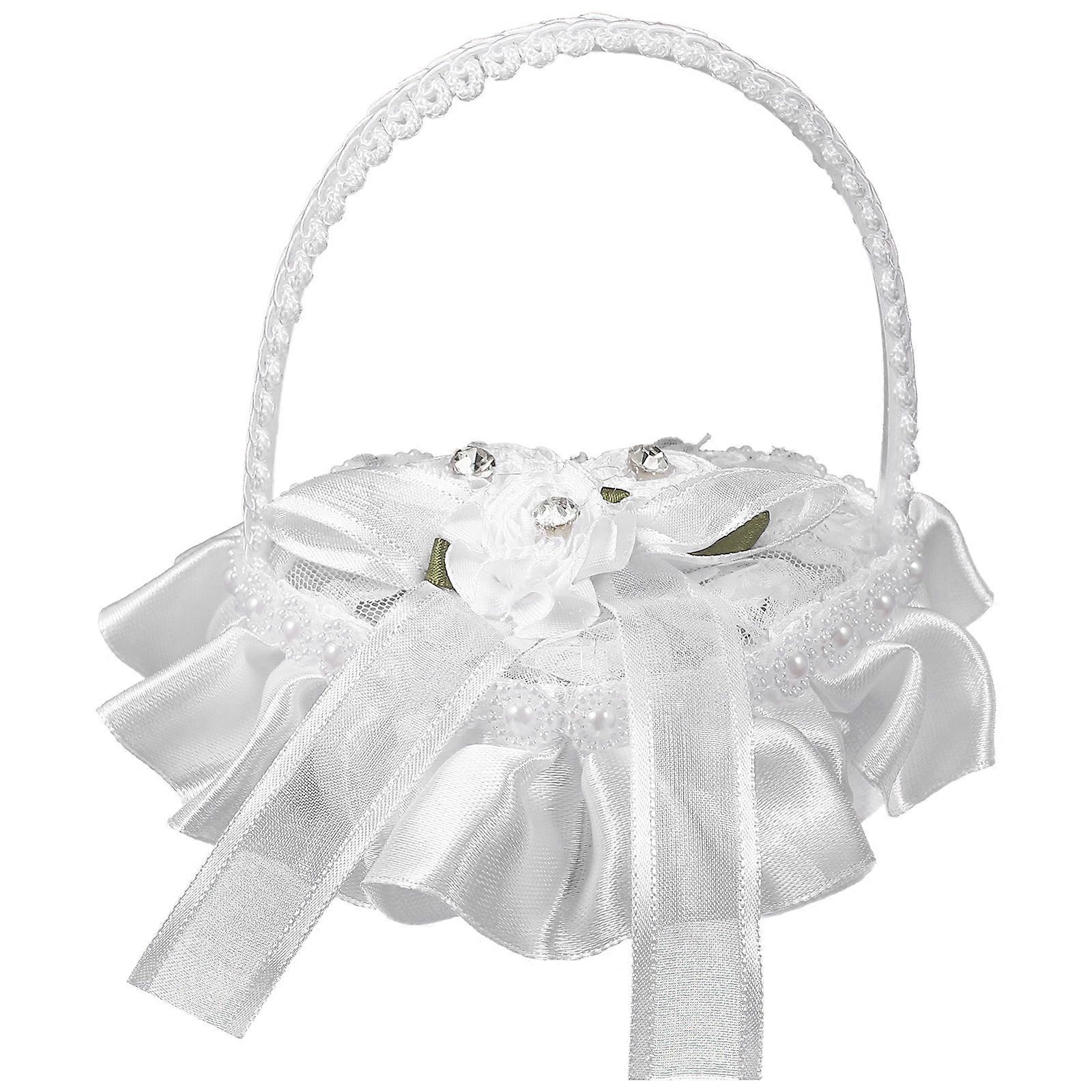 Lace Ring Pillow with Handle Elegant Wedding Ring Holder for Ceremonies, Engagements, Showers and Special Occasions Lightweight Decorative