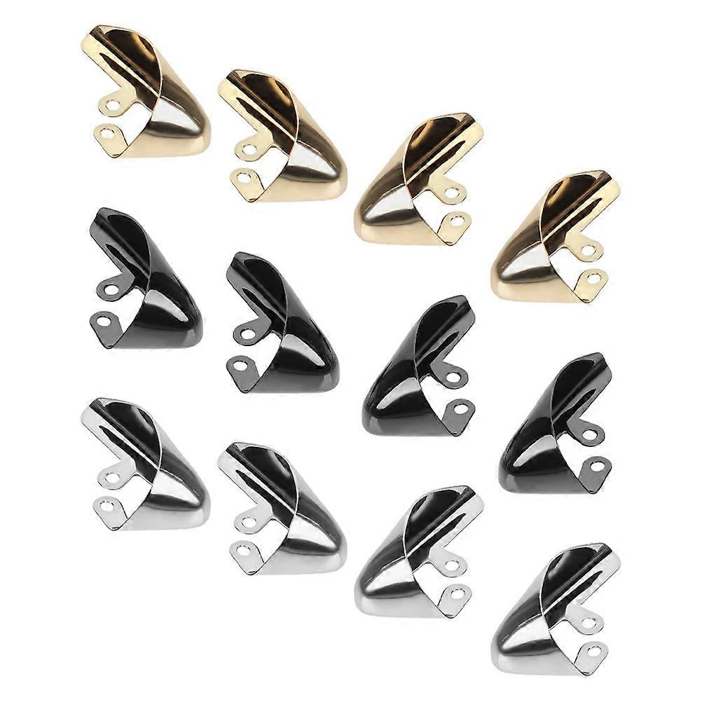 6 Pairs High Heel Caps, Pointed Tip Protectors Durable Shoe Covers for Left & Right Shoes, Fashionable Repair Accessory in Gold, Silver & Black
