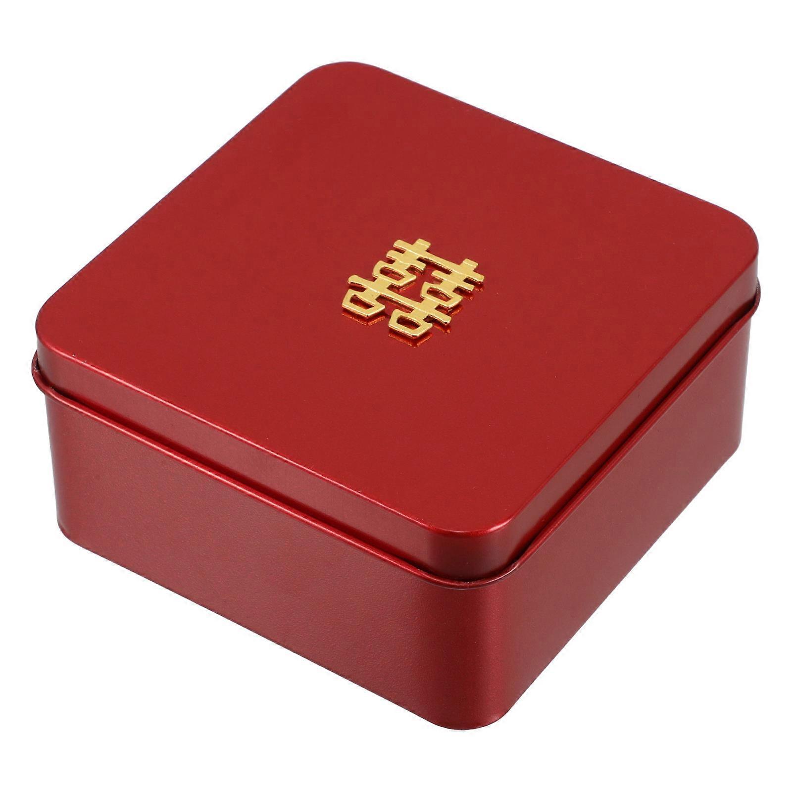 Elegant Chinese Design Wedding Party Favor Boxes for Storage Use in Red Tinplate 20577697
