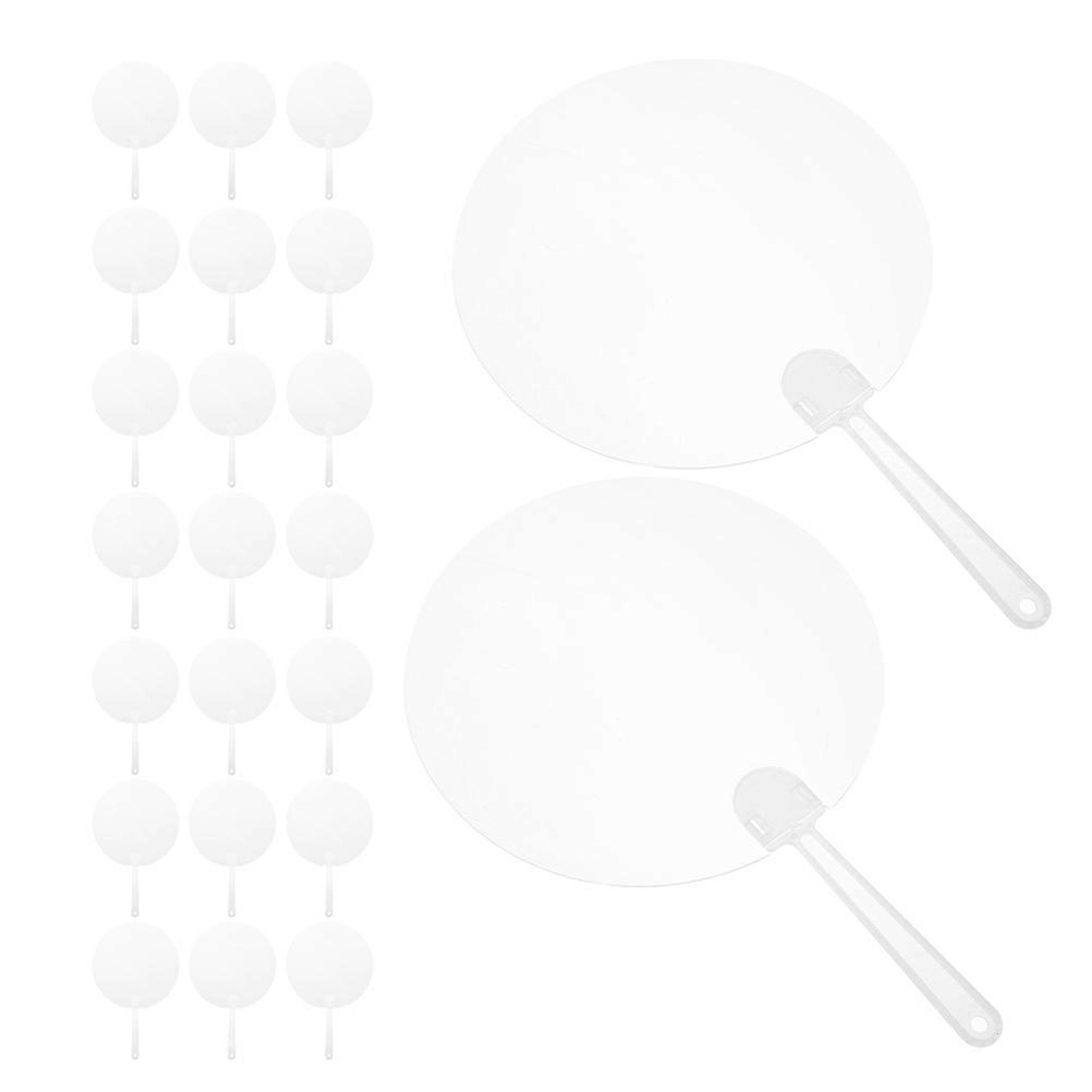50pcs DIY Transparent Round Fans for Painting, Handheld Craft Blanks for Creative Drawing, Skill Development, Party Favors & Summer Activities