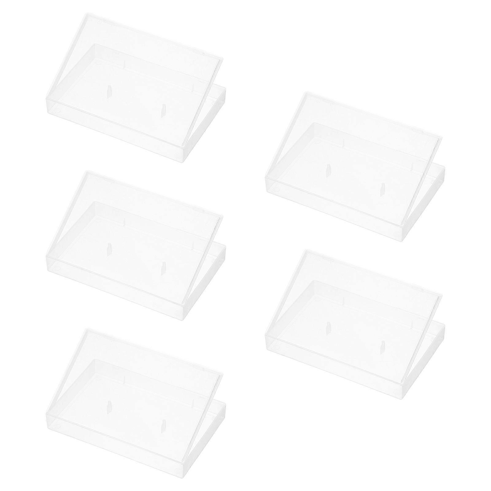 Transparent Magnetic Tape Cassette Box for Storage Use 5Pcs Organizer Cases