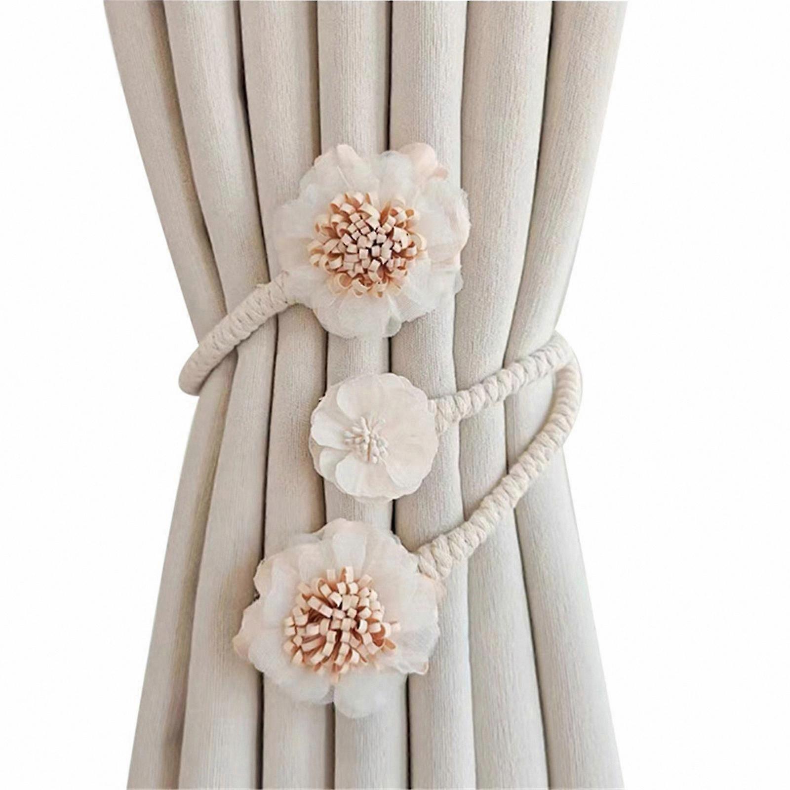 Decorative Purple Floral Tieback for Curtains No Tools Needed Easy Install Window Drapery Holdback Buckle Clip Flexible Design