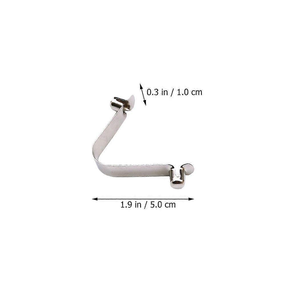 5pcs Pool Brush Clips: Stainless Steel V-Shaped Pool Pole Clips Hooks Double Pin Spring Button Clamp For Skimmer Net Swimming Pools Brush