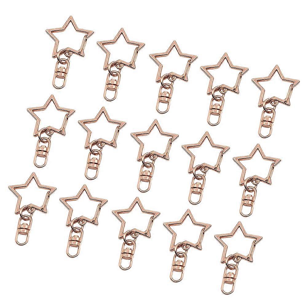 Rose Gold Alloy Keychain for Hanging Use Durable and Lightweight with Star Shape 48Pcs