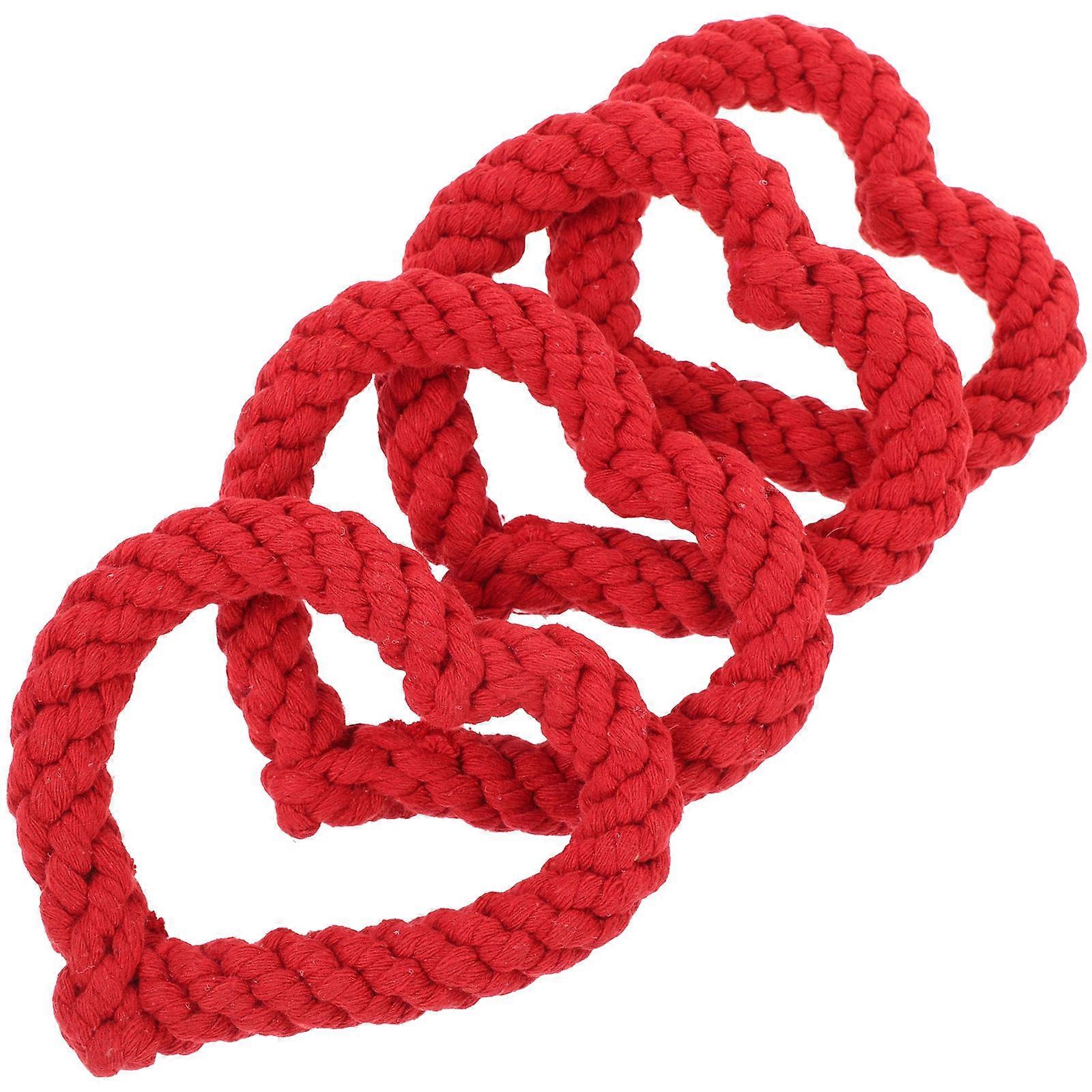 4Pcs Heart Shaped Squeaky Dog Toy Durable Chew Sound Interactive Pet Supplies (Random Color)