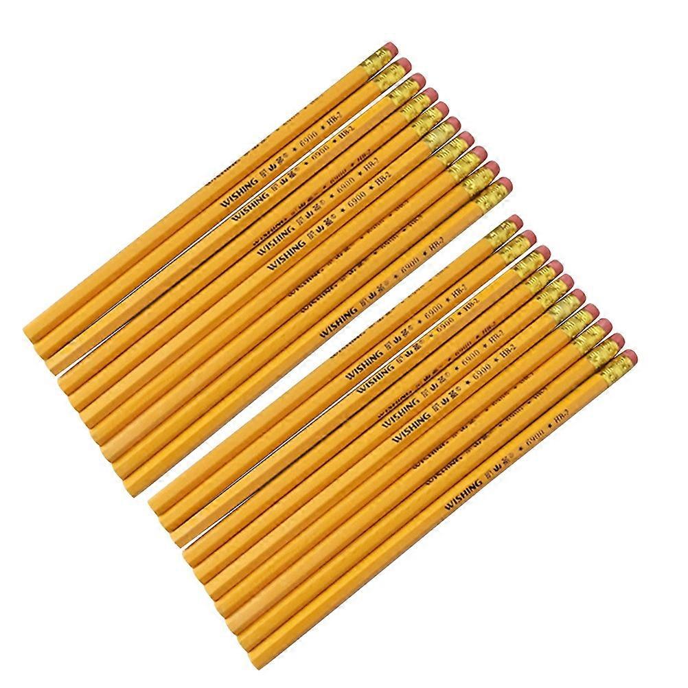 24 Pack Yellow HB Writing Pencils for Kids School Use Made from Plastic Ideal for Homeschooling and Sketching