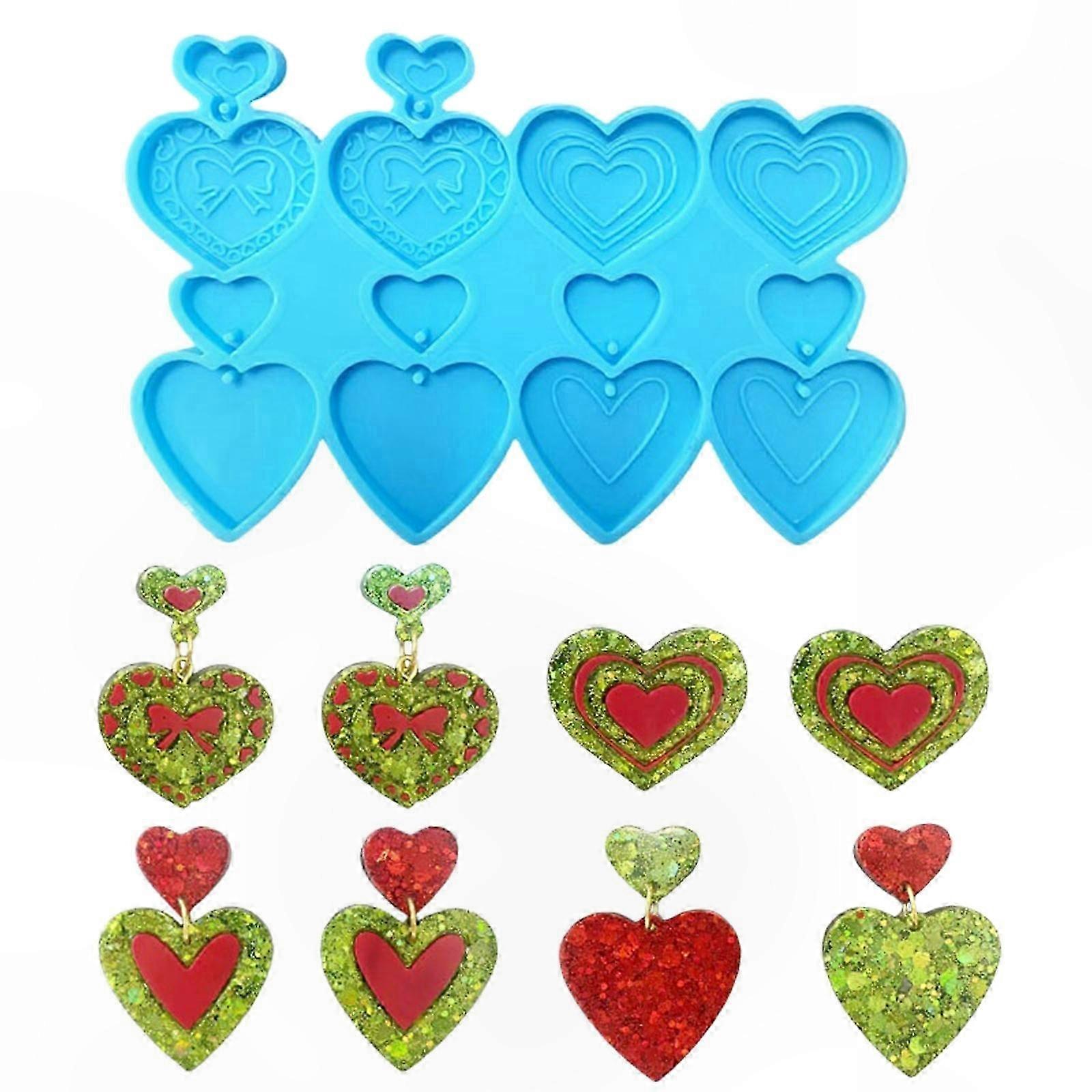 Love Heart Earrings Mold Versatile Silicone Molds Valentine’s Day Earwear Mould Perfect Gift for Craft Enthusiasts