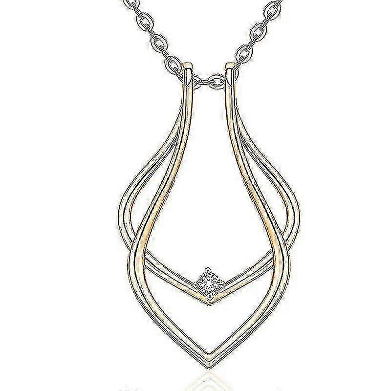 geometrical Ring Holder Necklace Silver Delicate