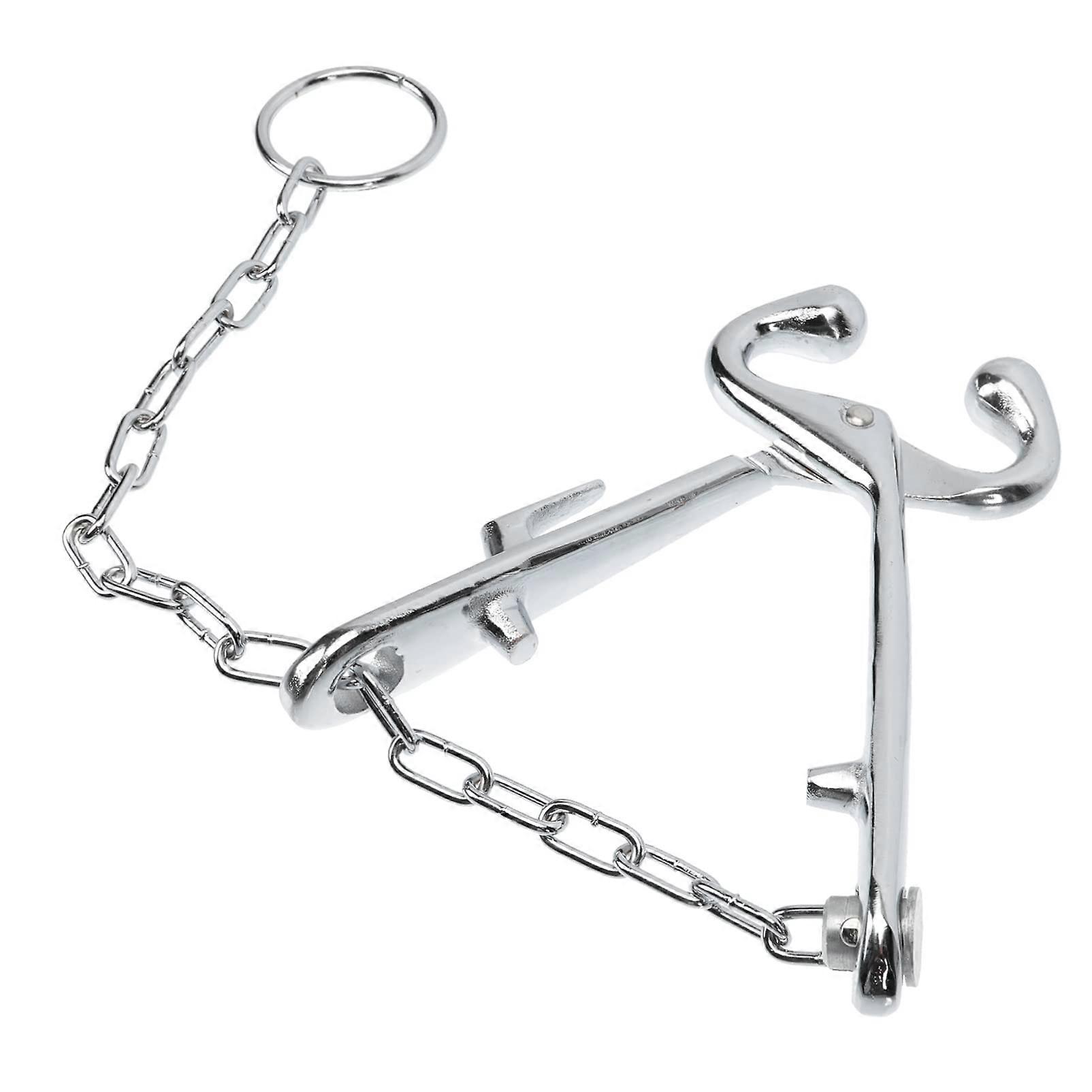 Bovine Nose Plier with Chain Durable Carbon Steel Cattle Breeding Tool for Livestock Management
