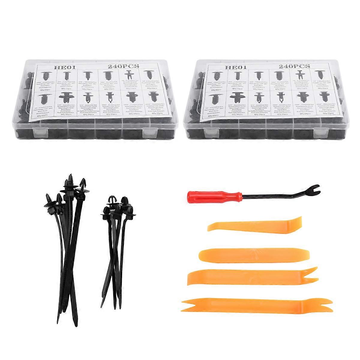 Bumper Fixing Clip Fastener Remover Automotive Plastic Rivet Push and Fix Kit Plastic Rivet Tool