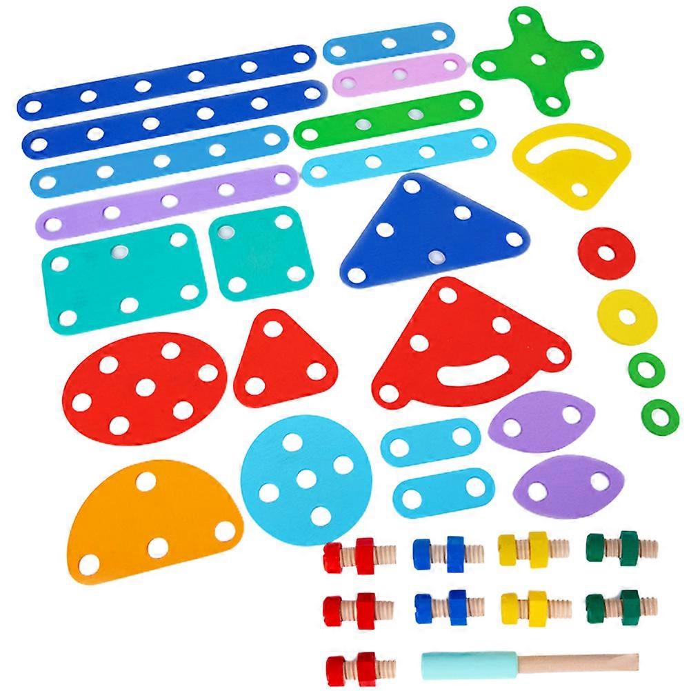 Kids Nut Combination Wooden Toy Building Tool Set for Interactive Game Toy Educational Gift Over 3 Years Old Children