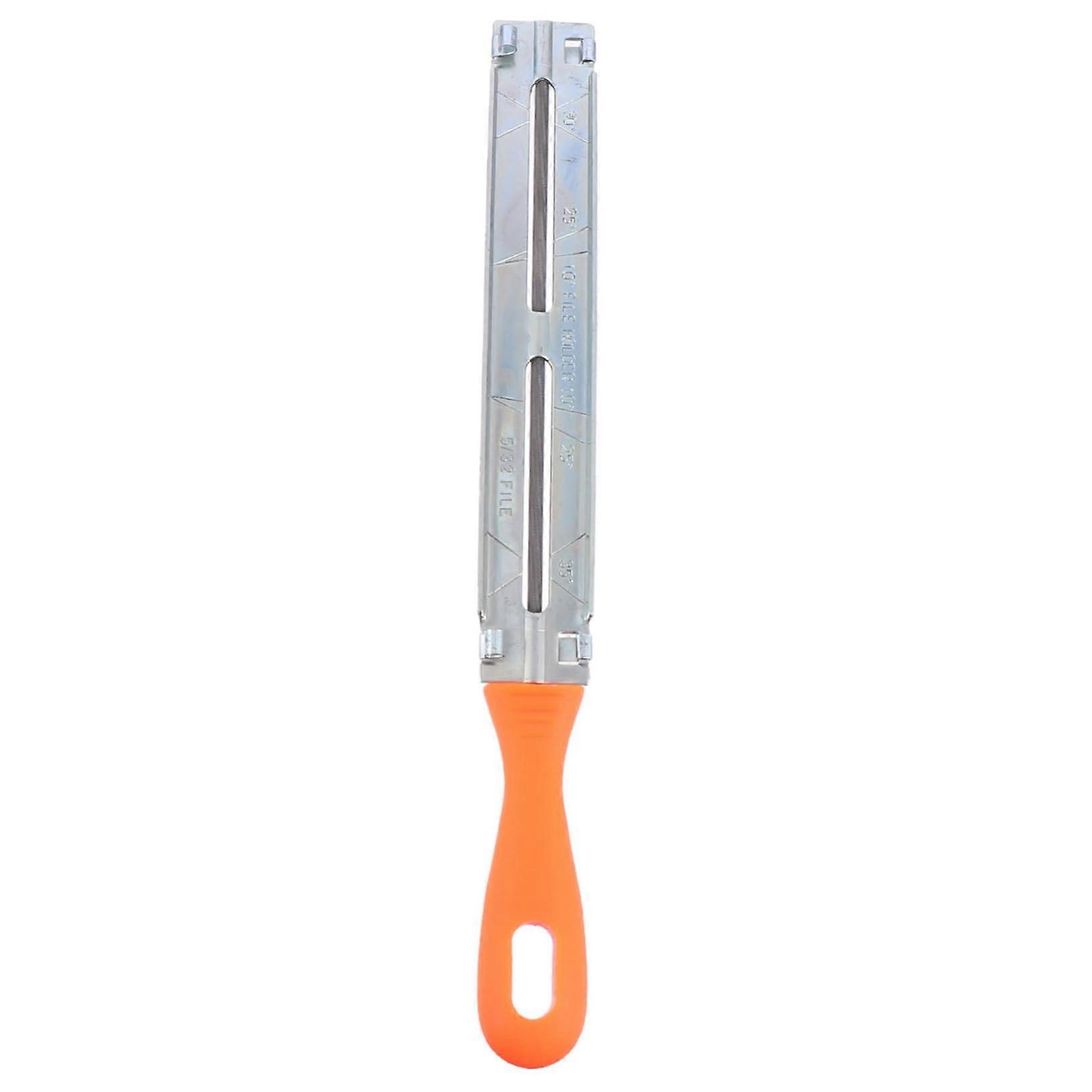 Chainsaw File Sharpener 1 Set, Treated Wood Compatible, Plastic Handle, Chainsaw Maintenance Tool Kit